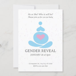 Convite Revelação de Gênero Minimalista Ilustrativo Rosa e