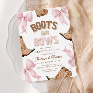 Convite Revelação de Gênero Ocidental de Boots ou Arcos