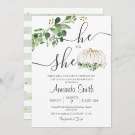 Convite Revelação de Gênero Pumpkin Branco