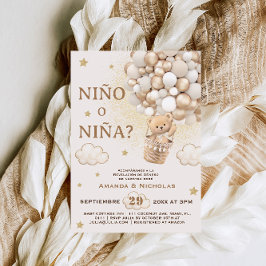 Convite Revelação de Gênero Urso Nino ou Nina Espanhol