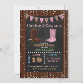Convite Revelação de Gênero Western Cowboy ou Cowgirl em Q
