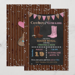 Convite Revelação de Gênero Western Cowboy ou Cowgirl em Q