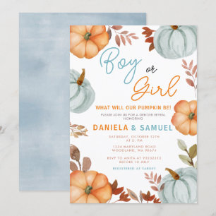 Convite Revelação do Gênero da Bomba Laranja Azul