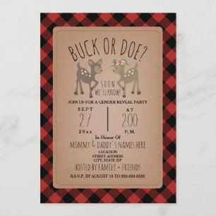 Convite Revelação do gênero dos veados da Xadrez de Lumber