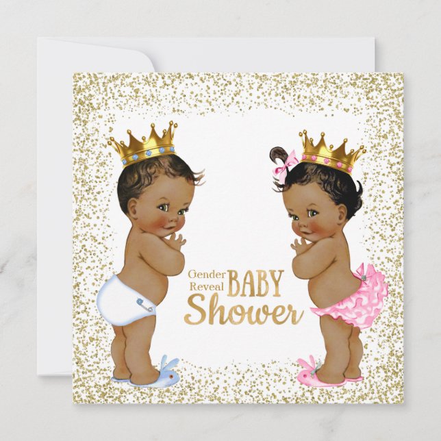 Convite Revelação do Sexo com Brilho Dourado (Frente)