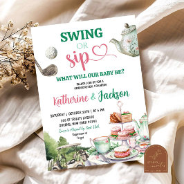 Convite Revelação do Sexo do Bebê Swing ou Sip Par-Tea Gol