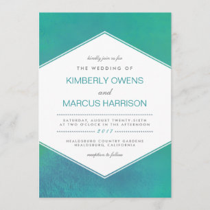 Convite Revestimento Casamento Verde Teal