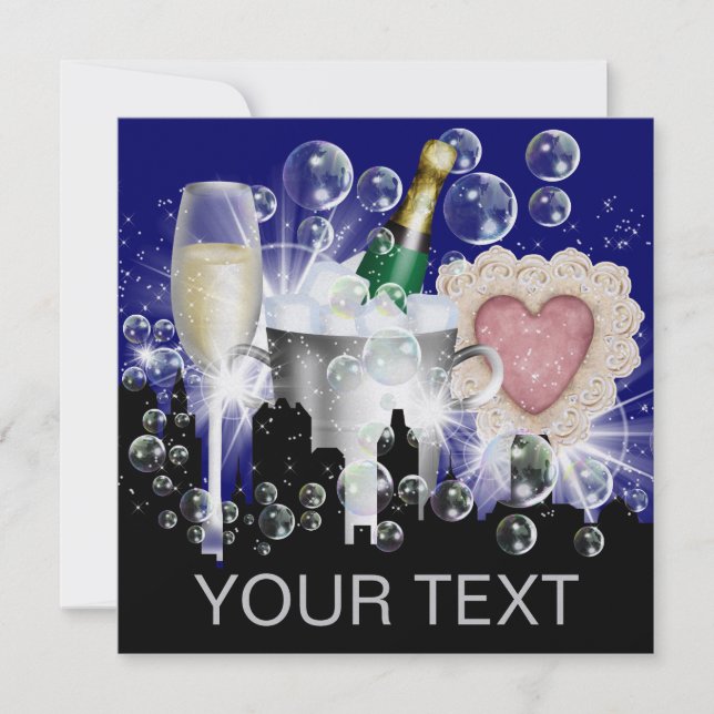 Convite Revisão da Parte nas Luzes Brilhantes de Estilo -  (Frente)