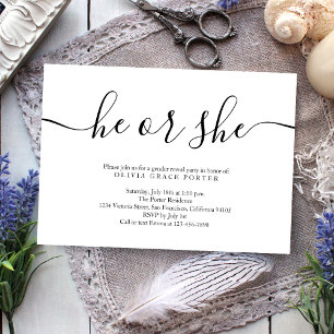 Convite Revisão de Gênero Preto e Branco de Script Minimal