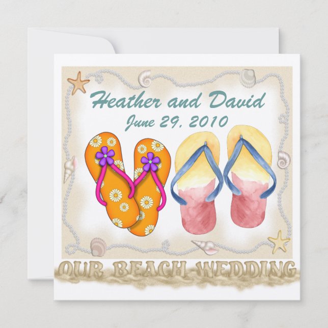 Convite Revisão do Cliente do Casamento de Praia (Frente)