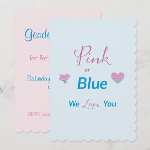 Convite Revisões de Gênero Rosa ou Azul