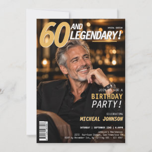 Convite Revista 60 e Homens Lendários Capa Aniversário de