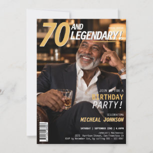 Convite Revista 70 e Homens Lendários Capa Aniversário de 
