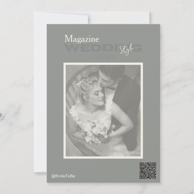 Convite revista casamento vintage (Frente)