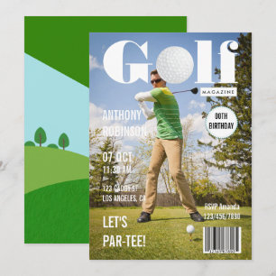 Convite Revista Celebridade de Golfe Foto de Aniversário