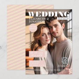 Convite Revista Champagne & Blush Foto de Casamento