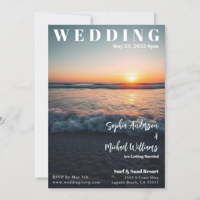 Convite Revista Cobrir Beach Birthday (Frente)