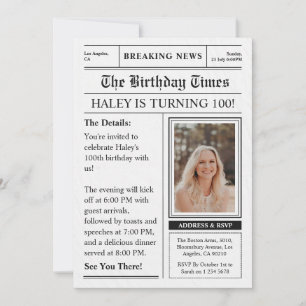 Convite Revista de aniversário de 100 anos do jornal Foto 