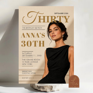 Convite revista de aniversário de mulher clássico elegante