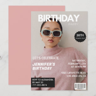 Convite Revista de Luxo Elegante Foto de 38º aniversário
