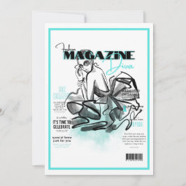 Convite Revista de moda da festa de despedida de solteira 