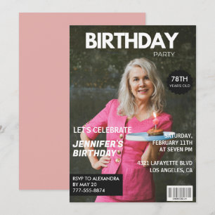 Convite Revista Elegant Luxury Foto 78º aniversário