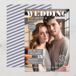Convite Revista Lavender & Grey Foto de Casamento