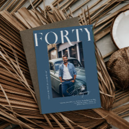 Convite Revista Moderna e Elegante | Foto de 40º Aniversár