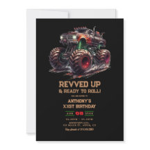 Revved Up Monster Truck Birthday Photo