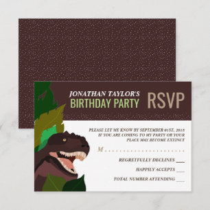 Convite Rex Dinosaur Party Child's Birthday RSVP