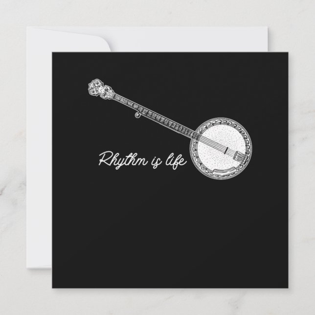 Convite Rhythm Is Life Banjo Bluegrass Country Music Gift (Frente)