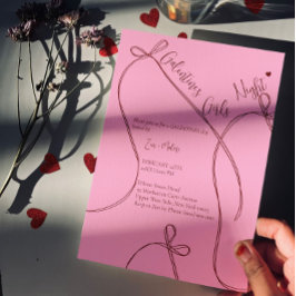 Convite Ribbon Bows – Modern Galentine's girls night