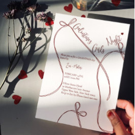 Convite Ribbon Bows – Modern Galentine's girls night