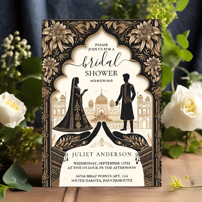 Convite Rich Hindi Henna Mehndi Indian Style Chá de panela (Criador carregado)
