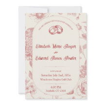 Rich Red French Floral Toile Floral Floral