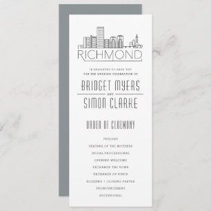 Convite Richmond Stylized Skyline   Programa Casamento