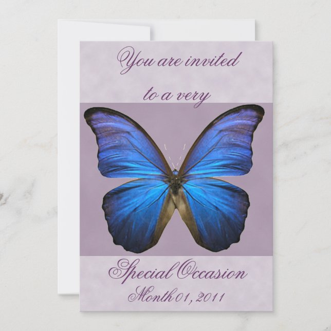 Convite Rico Blue Morpho Butterfly (Frente)