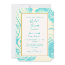 Rico de mármore em turquesa e creme