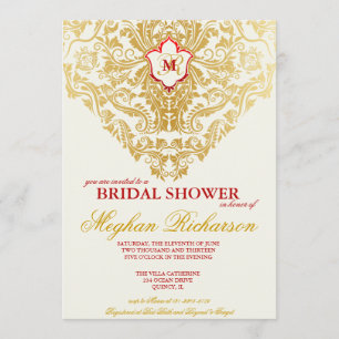 Convite Rico floresce Chá de panela Ouro