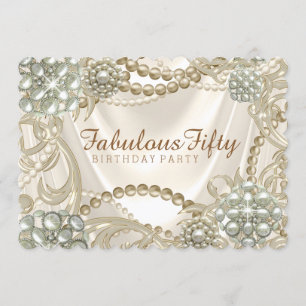 Convite Rico Hollywood Glam Pearl Festa de aniversário