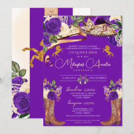 Convite Rico Rosa Roxo Mariachi Western Charra