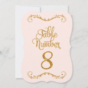 Convite Rico Script Glitter Table Número 8 Casamentos