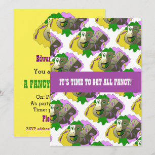 Convite Rico Vestido Party Convidado com Padrão de Másca