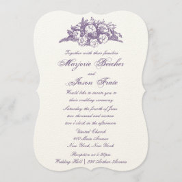 Convite Rico Vintage Flowers Casamento Roxo