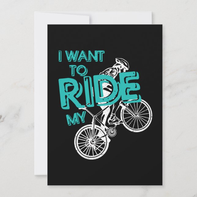 Convite Ride My Bike Biking Cycling Cyclist Bicycle Gift (Frente)