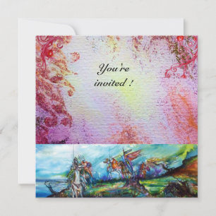 Convite RIDERS IN STORM Medieval Knights Horseback Puro