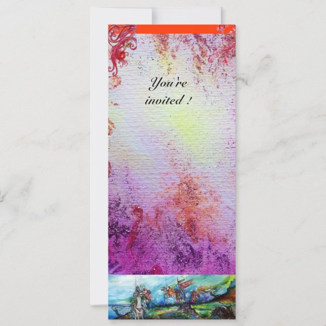 Convite RIDERS IN STORM Medieval Knights Horseback Puro (Frente)