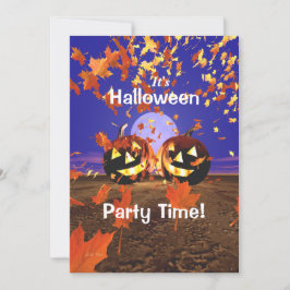 Convite Rindo do Halloween Party Pumpkins