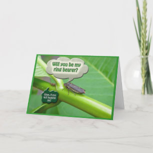 Convite Ring Bearer Request Sharpshooter Leaf Hopper Card