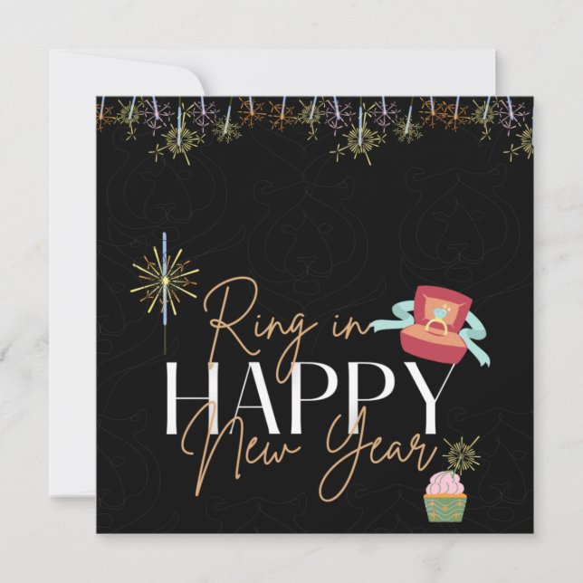 Convite Ring In The New Year Faux Foil Party Invitation (Frente)